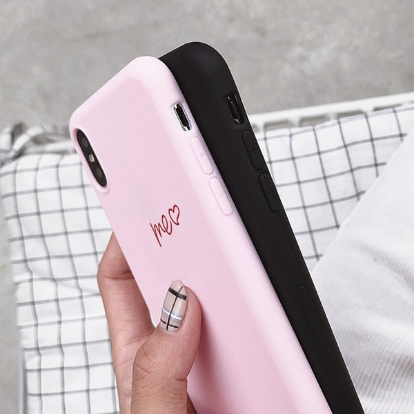 Szilikon tok fekete és rózsaszín felirattal iPhone, Samsung, Huawei telefonokhoz