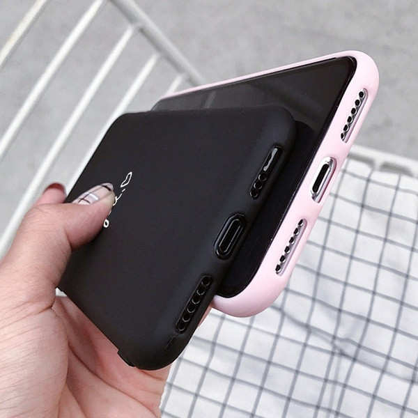 Szilikon tok fekete és rózsaszín felirattal iPhone, Samsung, Huawei telefonokhoz