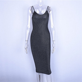 Rochie modernă de damă cu bretele subțiri și decolteu adânc în negru