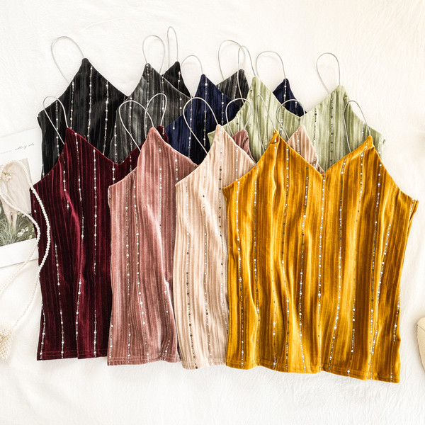 Stílusos női felső, vékony pántokkal, fényes hatással több színben