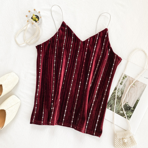 Stílusos női felső, vékony pántokkal, fényes hatással több színben