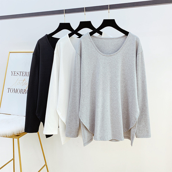 Női blúz kerek nyakkivágással három színben - széles modell