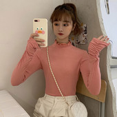 Bluza de dama model in trei culori cu guler semi-inalt