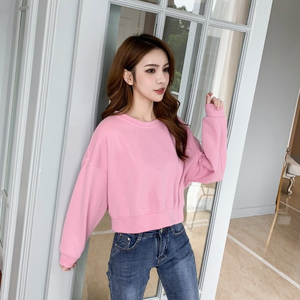 Új modell elegáns női blúz O-nyakú rózsaszín, kék és sárga színekben