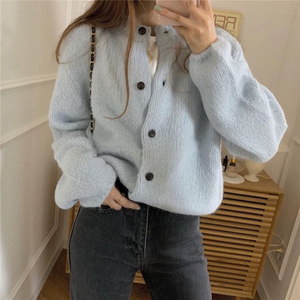 Modern női rövid kardigán gombokkal, három színben