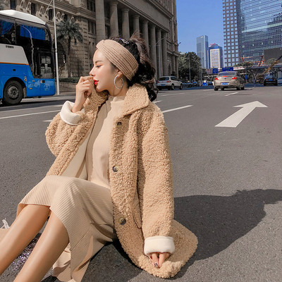 Palton de dama modern model lung in roz si bej