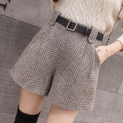 Pantaloni dama in carouri model nou cu talie inalta si curea - doua culori