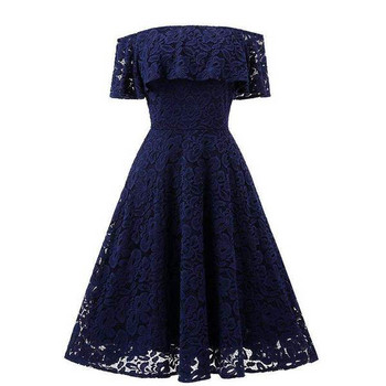 Rochie de dama moderna din dantela scurta cu maneci cazute in mai multe culori