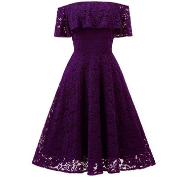 Rochie de dama moderna din dantela scurta cu maneci cazute in mai multe culori