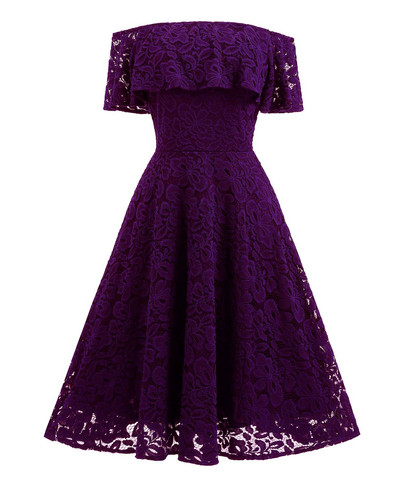 Rochie de dama moderna din dantela scurta cu maneci cazute in mai multe culori