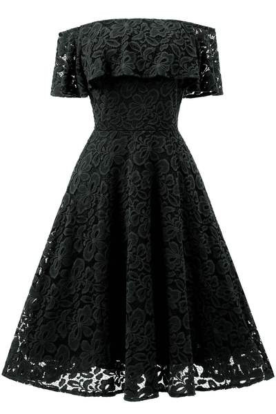 Modern női csipke rövid ruha ejtett ujjakkal több színben