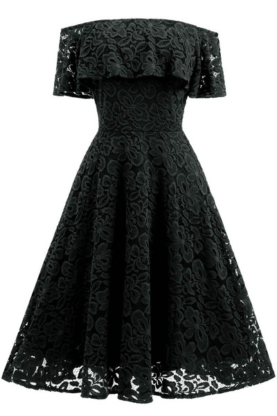 Rochie de dama moderna din dantela scurta cu maneci cazute in mai multe culori