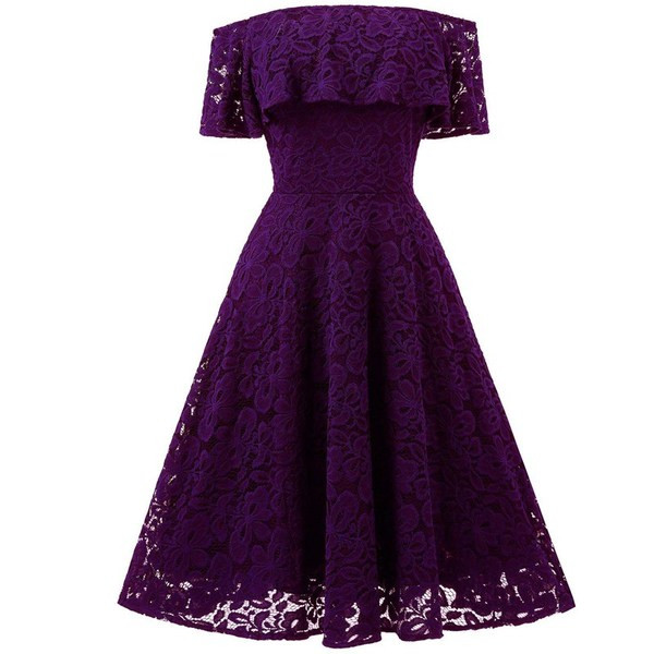 Modern női csipke rövid ruha ejtett ujjakkal több színben