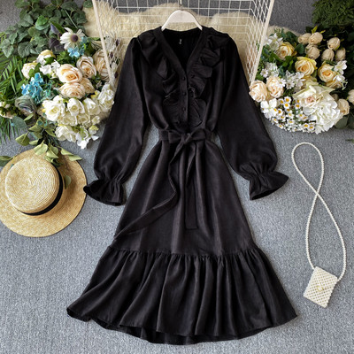 Rochie moderna de dama cu decolteu spitz in mai multe culori
