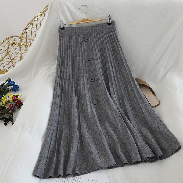 Női hosszú szoknya négy színben, gombokkal