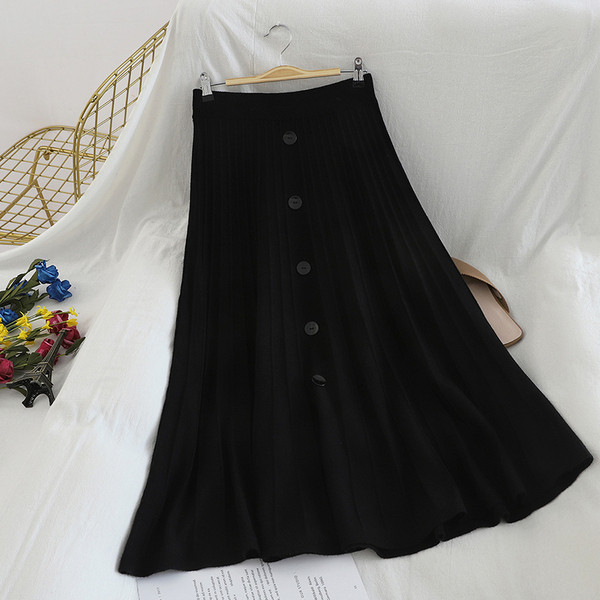 Női hosszú szoknya négy színben, gombokkal