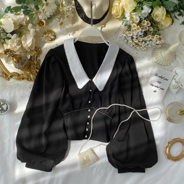 Stílusos női ing gallérral, három színben