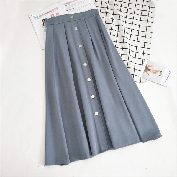 Stílusos női szoknya magas derékkal, gombokkal több színben