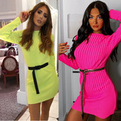 Rochie casual dama model Slim in culori neon