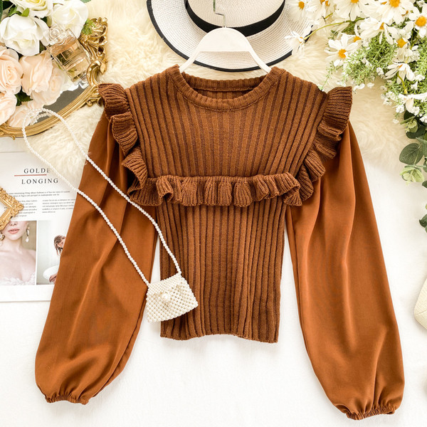 Női pulóver kerek nyakkivágással, több színben