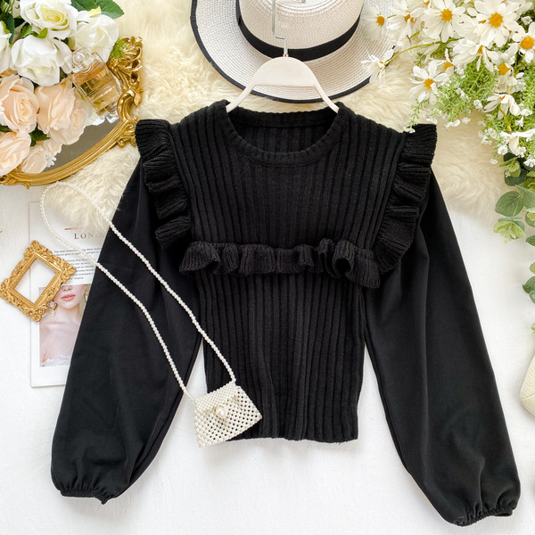 Női pulóver kerek nyakkivágással, több színben