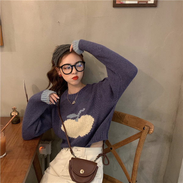 Lezser női rövid kötött blúz két színben