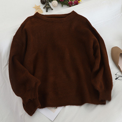 Pulover casual de dama in cinci culori cu decolteu oval