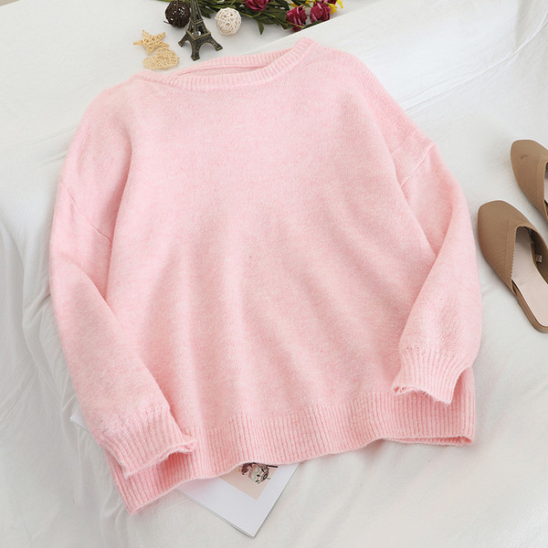 Alkalmi női pulóver öt színben, ovális nyakkivágással