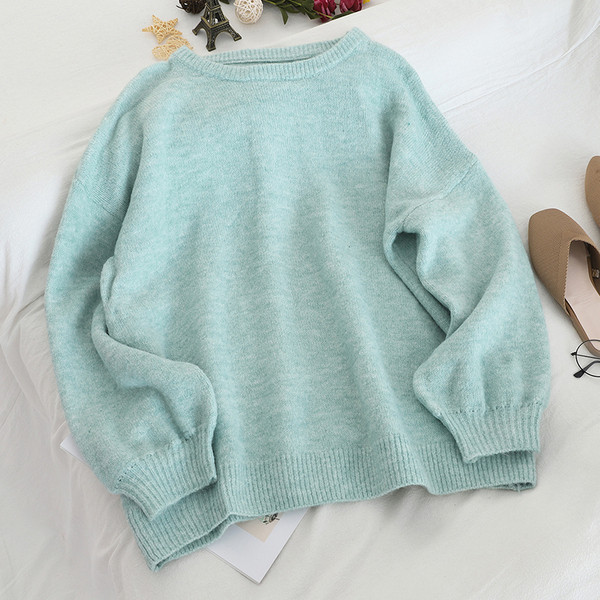 Alkalmi női pulóver öt színben, ovális nyakkivágással