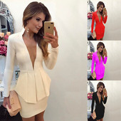 Rochie de dama eleganta cu decolteu adanc in mai multe culori