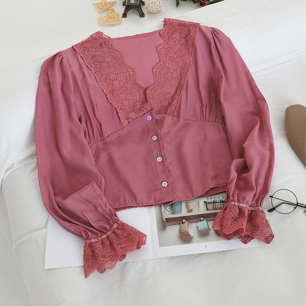 Stílusos női ing több színben V-nyakkal