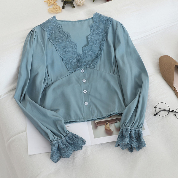 Stílusos női ing több színben V-nyakkal