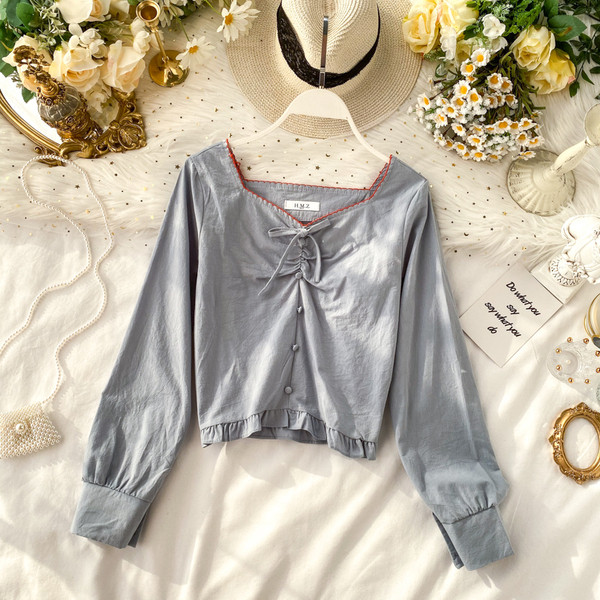 Modern női ing gombokkal és hosszú ujjú több színben