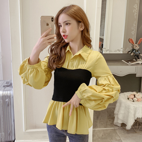 Cămașă modernă de damă în trei culori cu mâneci largi