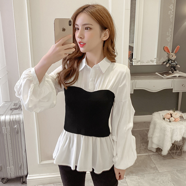 Cămașă modernă de damă în trei culori cu mâneci largi