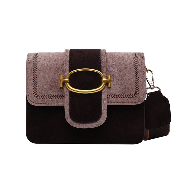 Modern női táska öko velúrból és fém elemből