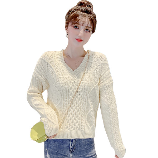 Aktuális női kötött blúz spitz nyakkivágással, két színben