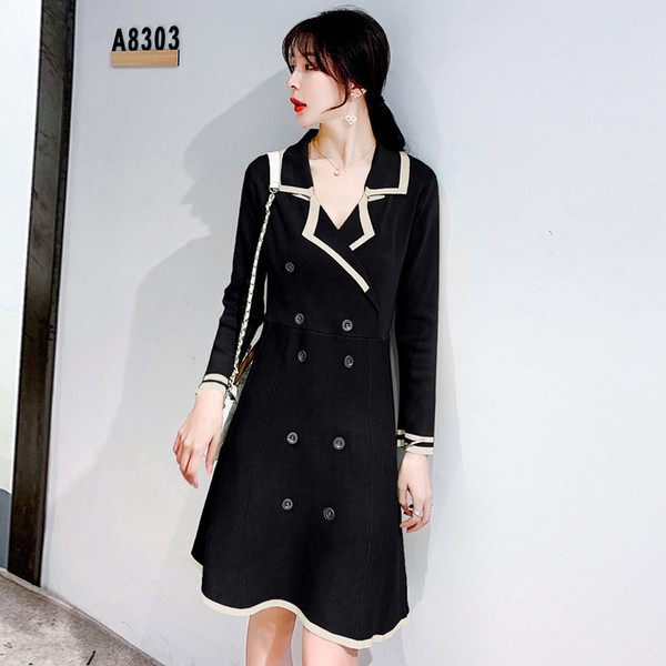 Női aktuális ruha több színben, hosszú ujjakkal és gombokkal