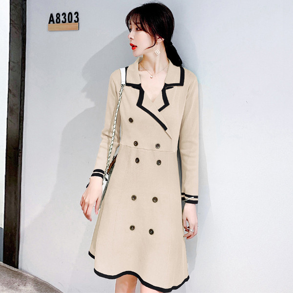 Női aktuális ruha több színben, hosszú ujjakkal és gombokkal