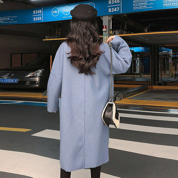 Stílusos női őszi kabát kék és sárga színben