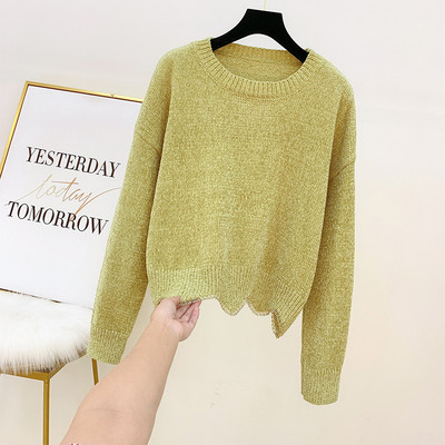 Női pulóver kerek nyakkivágással, négy színben