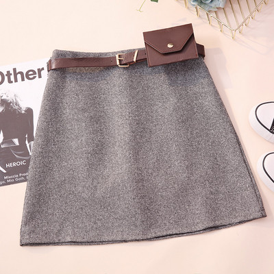 Modern női szoknya három színben, magas derékkal és övvel