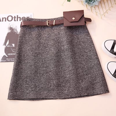 Modern női szoknya három színben, magas derékkal és övvel