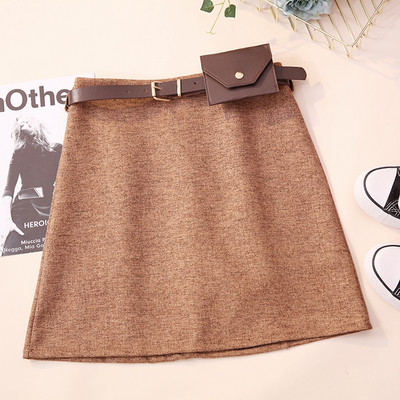 Modern női szoknya három színben, magas derékkal és övvel