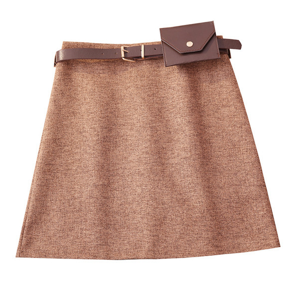 Modern női szoknya három színben, magas derékkal és övvel