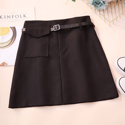 Aktuális női szoknya három színben, magas derékkal és zsebbel