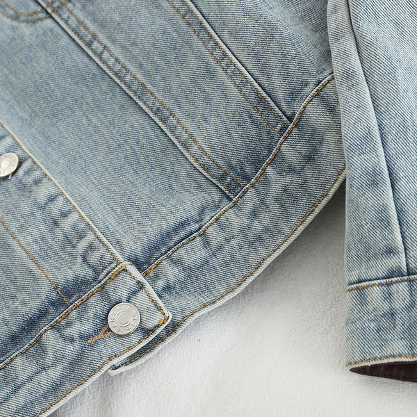 Női alkalmi farmer dzseki bőr gallérral, két színben