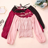 Modern női blúz három színben megkötős és hosszú ujjú