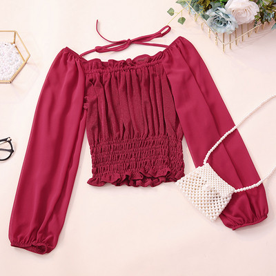 Modern női blúz három színben megkötős és hosszú ujjú