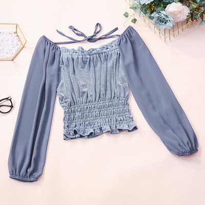 Modern női blúz három színben megkötős és hosszú ujjú